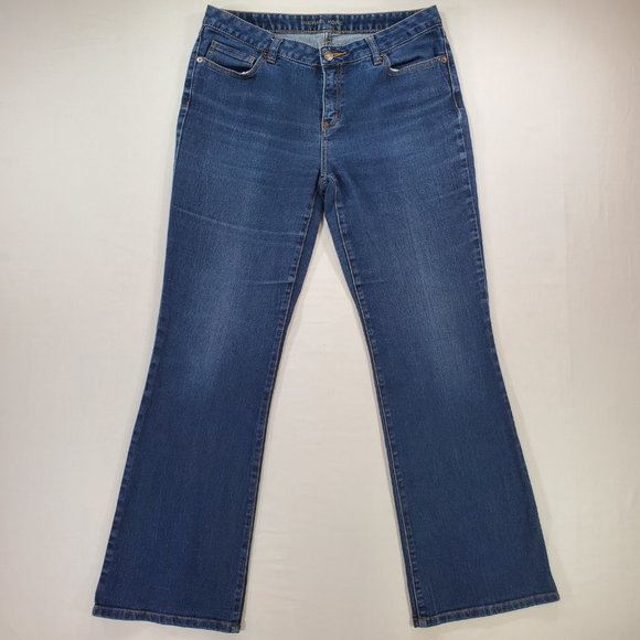 Michael Kors Jeans Women Size 10 Blue Stretch Denim Dark Wash Flare Leg Casual - Picture 1 of 16